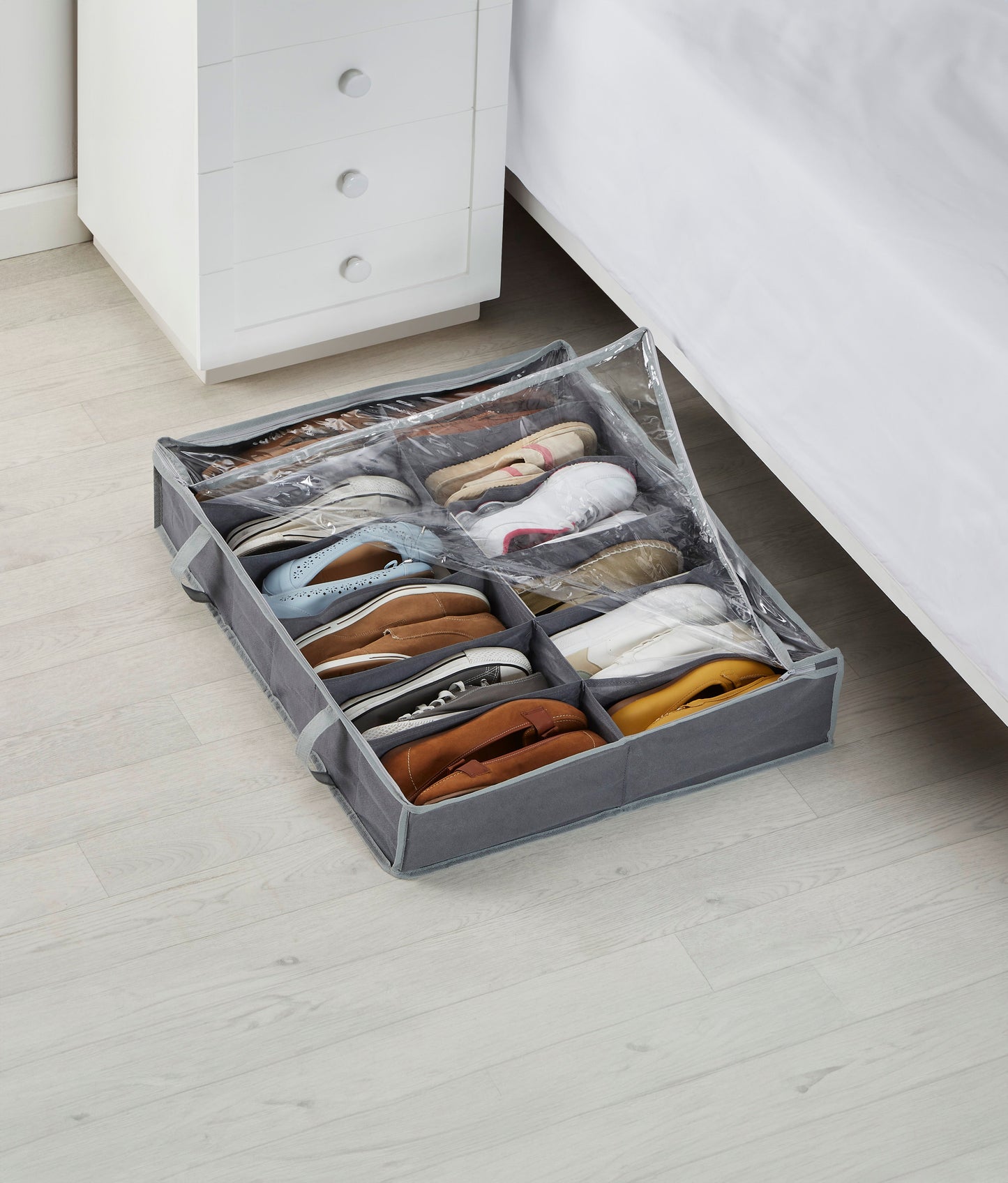 Underbed Shoe Organizer - Grey